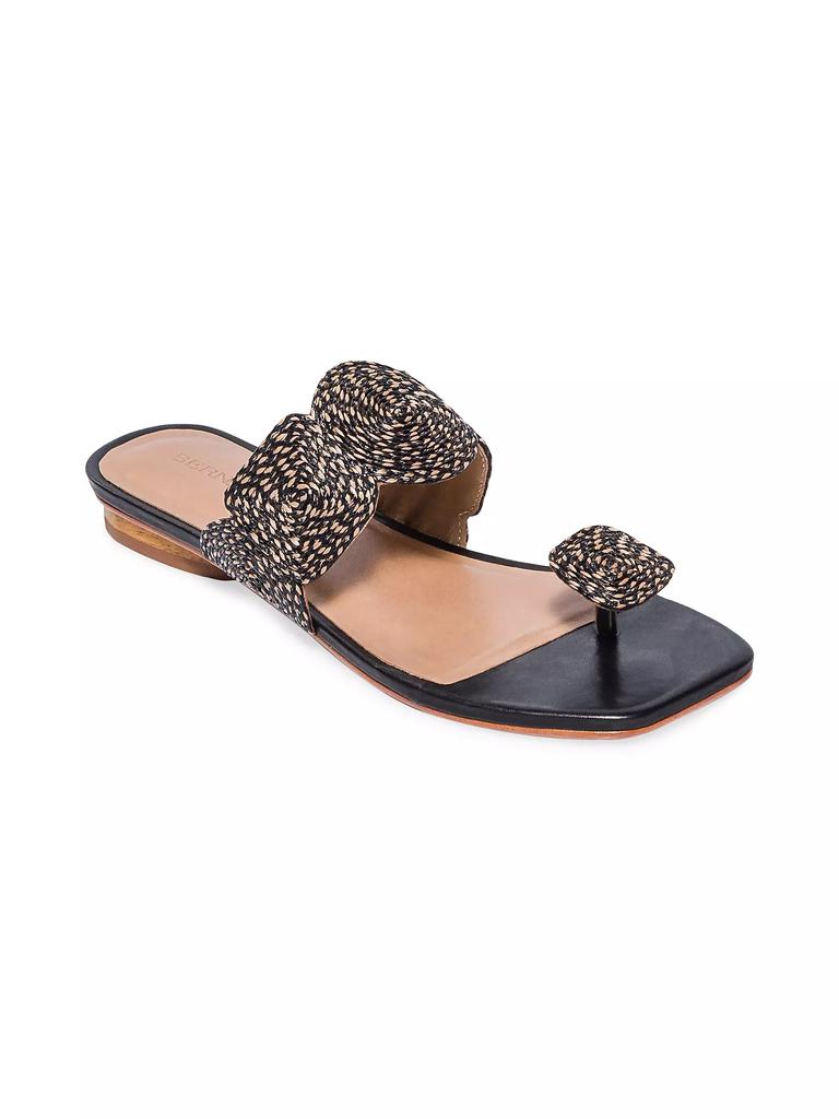 Bernardo Palermo Raffia Slip-On Sandals