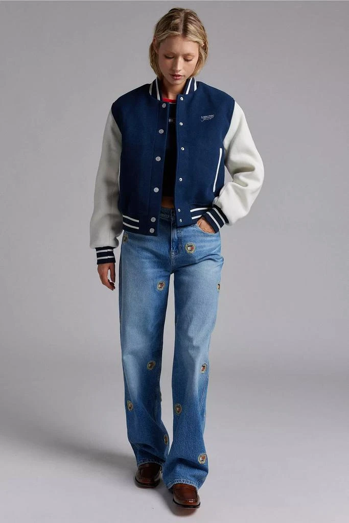Shop Tommy Jeans Wool-Blend Varsity Jacket on Sale at BeyondStyle