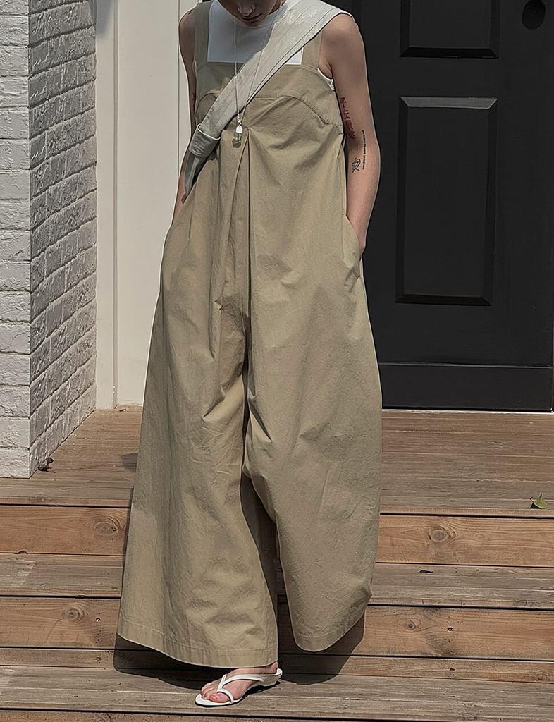 Pixie Market Tan Wide Leg Jumpsuit-PREORDER