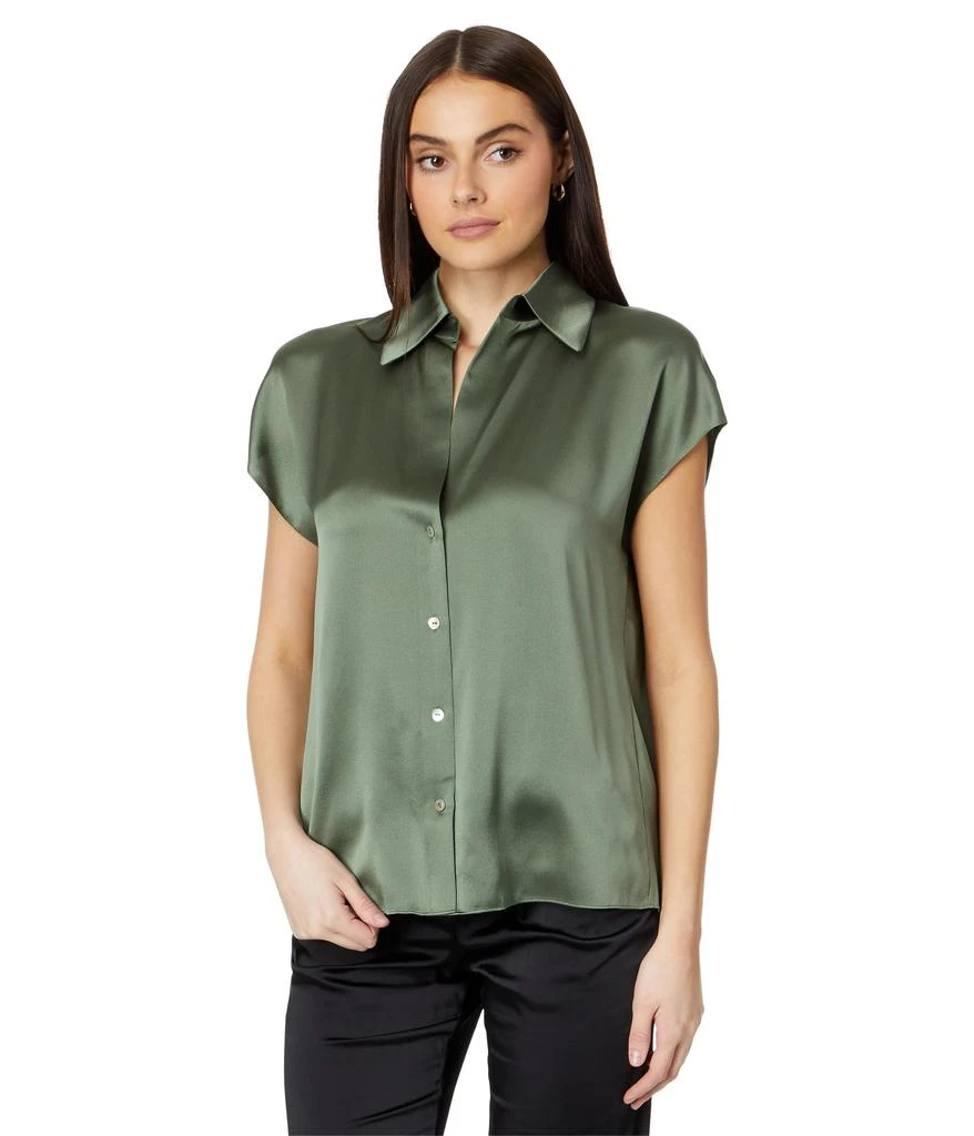 Vince Cap Sleeve Ruched Back Blouse 1