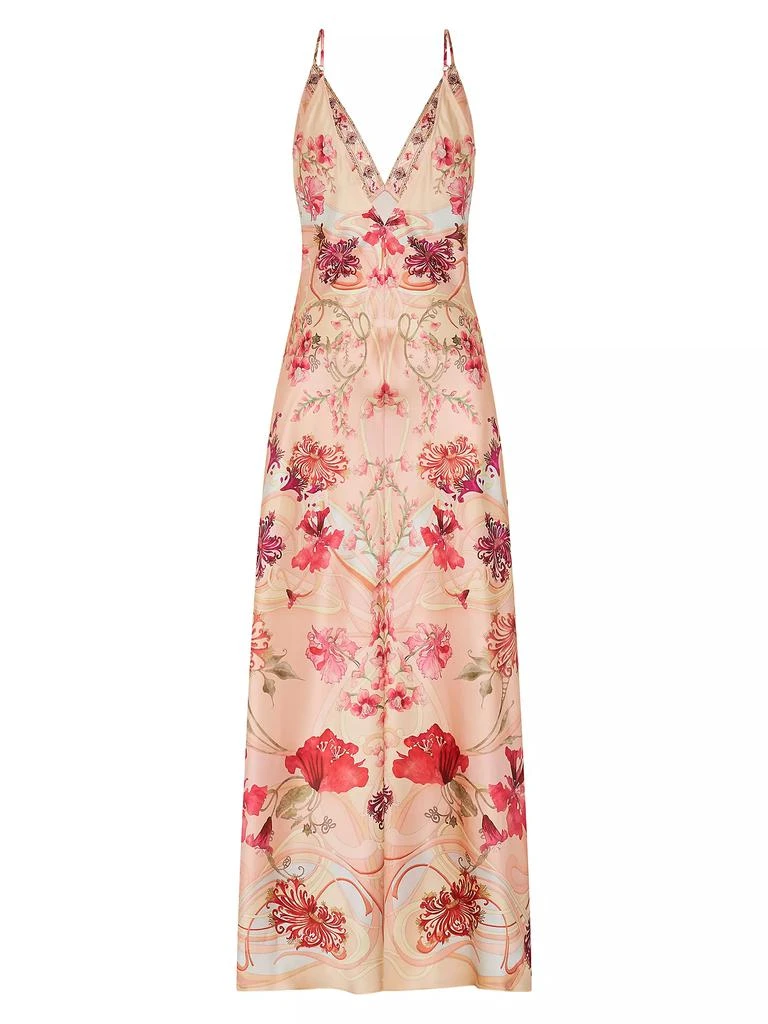 Camilla Floral Silk V-Neck Maxi Dress 2