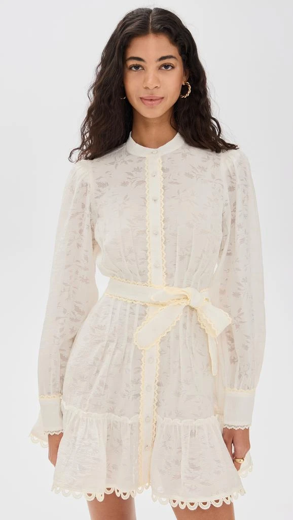 Hemant and Nandita Short Dress with Handcrafted Button and Tie Belt 1