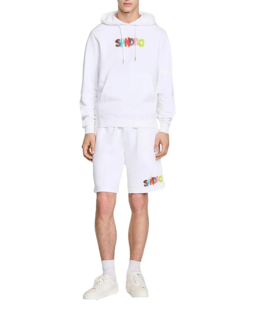 Sandro Arty Watercolor Logo Print Hoodie 4