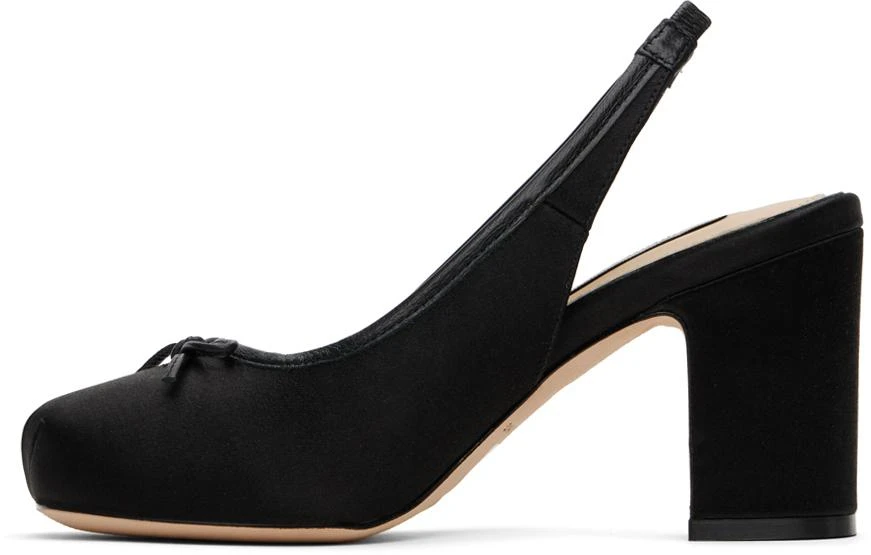 Sandy Liang SSENSE Exclusive Black Slingback 75 Heels 3