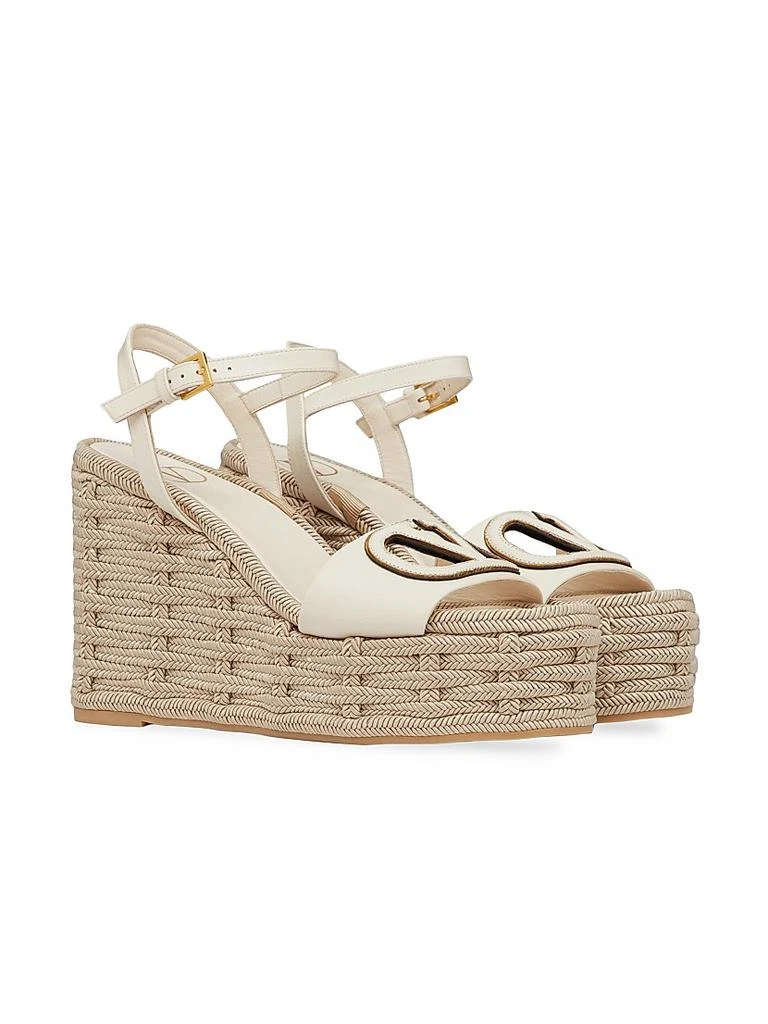 Valentino VLogo Calfskin Cut-Out Wedge Sandals 110 MM 2