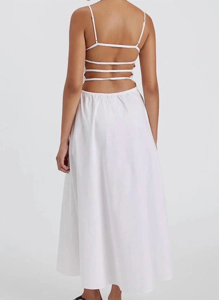 Solid & Striped Delta Solid Midi Dress In White 2