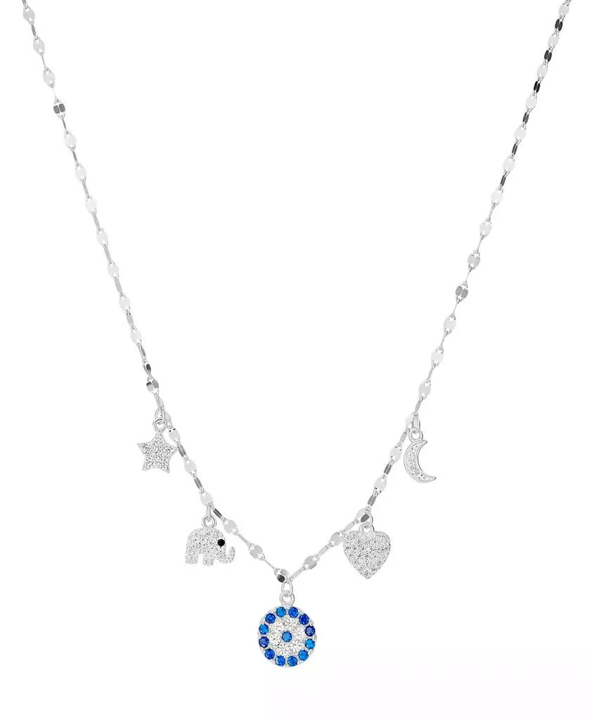 Macy
s Cubic Zirconia Eye Luck Charm Pendant Necklace (0.856 ct. t.w.) in Sterling Silver (also in 14k Gold Over Sterling Silver)