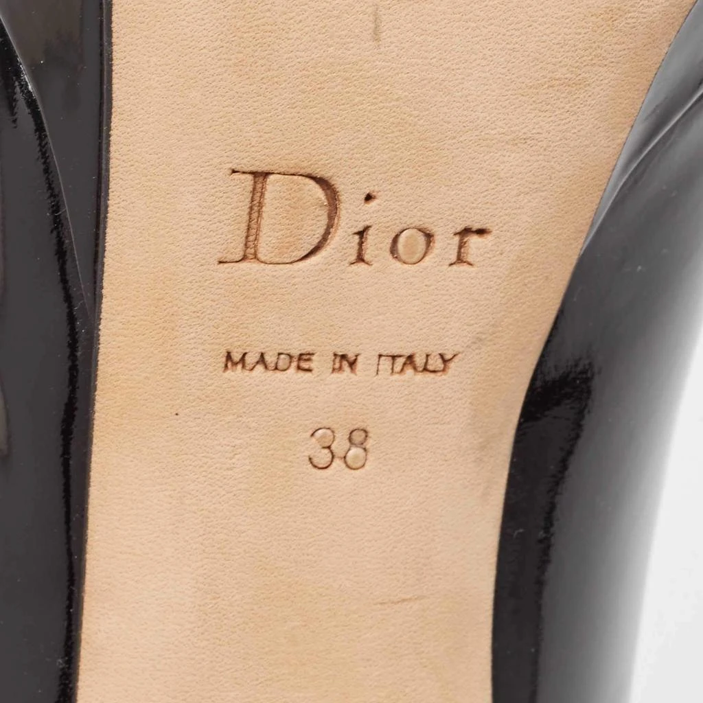 Dior Dior Black Patent Miss Dior Peep Toe Pumps Size 38 8