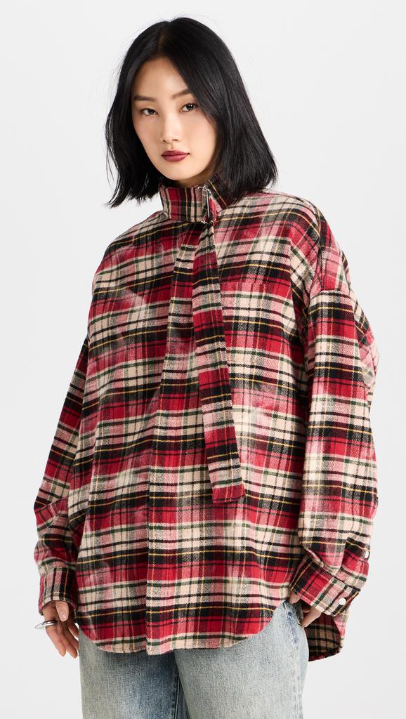 R13 Belt Neck Oversized Shirt