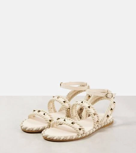 Valentino Rockstud Torchon leather sandals 4