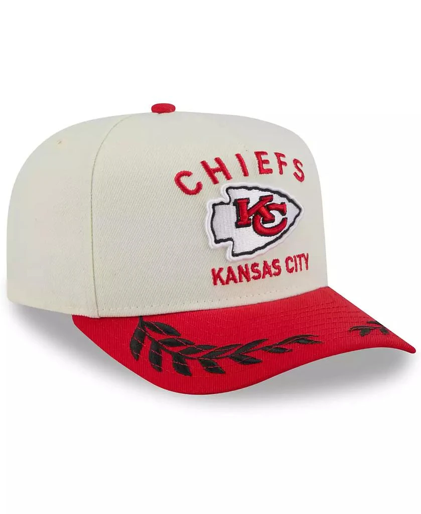 New Era Men's Cream/Red Kansas City Chiefs 2025 NFL Draft A-Frame 9FIFTY Snapback Hat 4