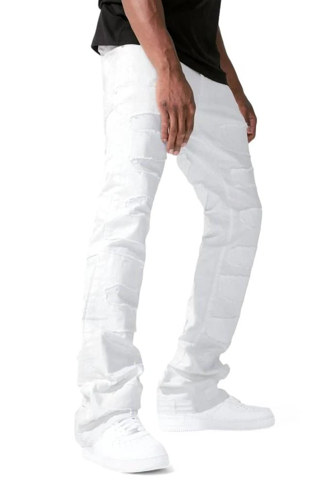 JORDAN CRAIG Men's Martin Stacked Python Denim Jean In White 5