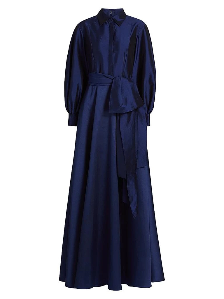 Theia Frieda Taffeta Shirtdress Gown 1