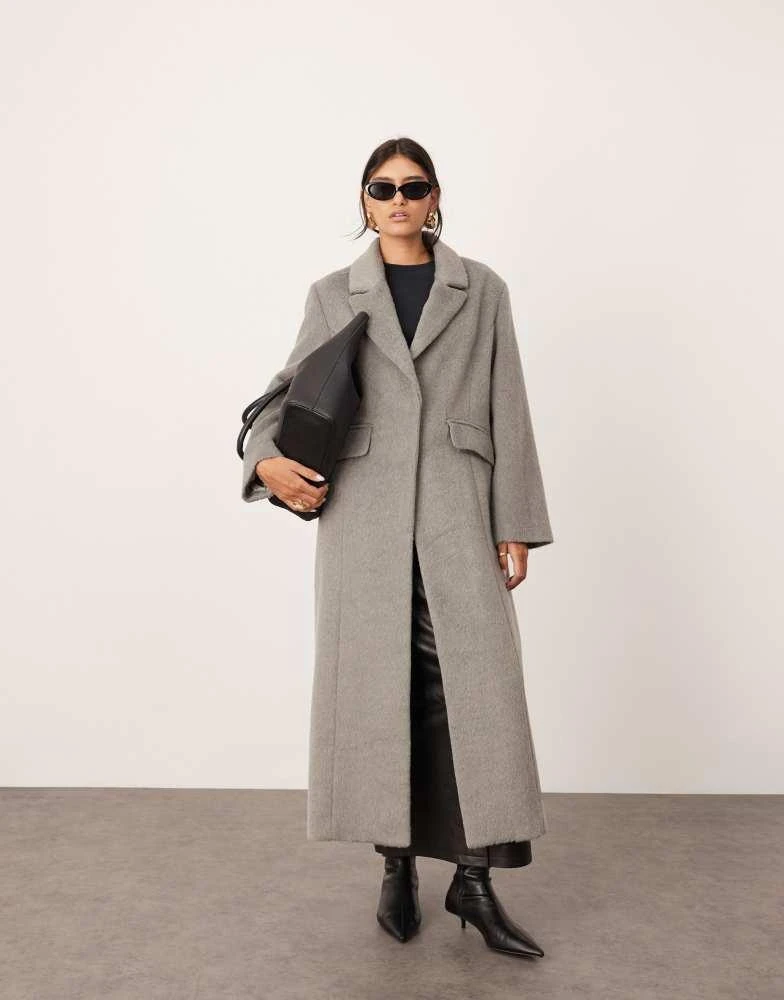 ASOS ASOS EDITION tailored clean oversized maxi coat in pale grey 1