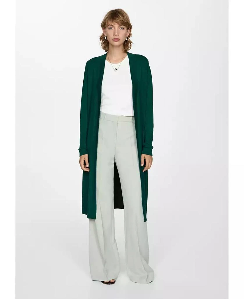 Mango Women's Fine Knit Long Cardigan Sweater 9