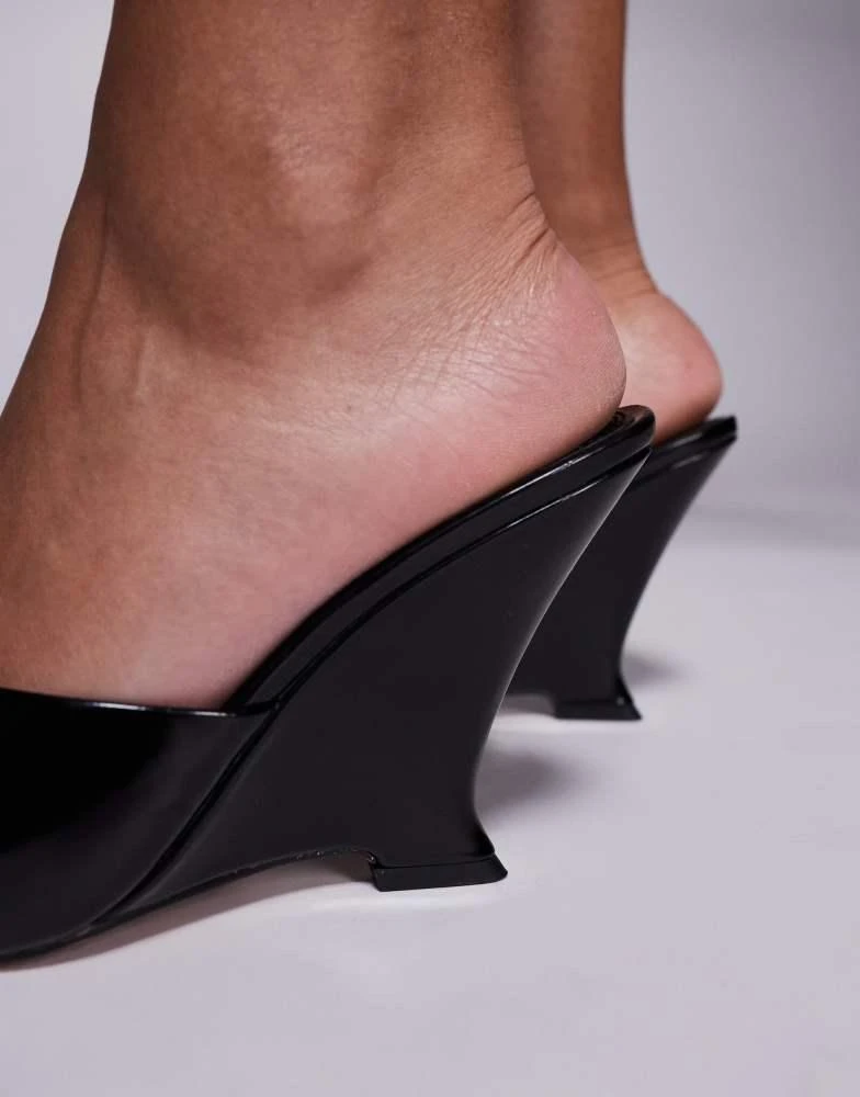 ASOS ASOS DESIGN Tansi high heeled wedge mules in black Wedge