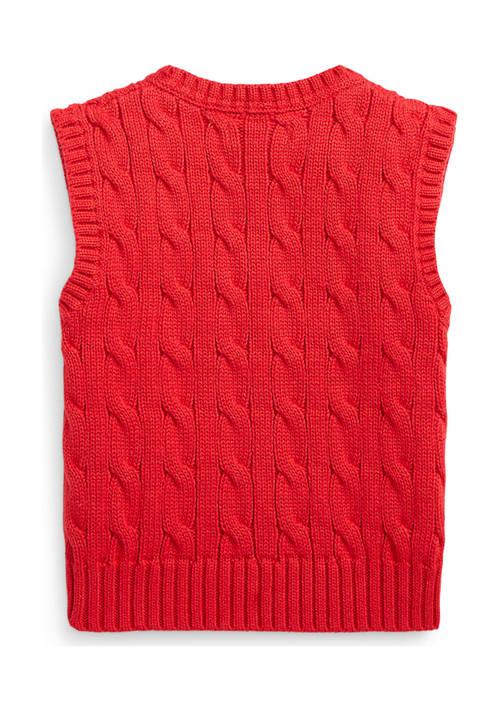 Ralph Lauren Lauren Childrenswear Baby Boys Cable Knit Cotton Sweater Vest