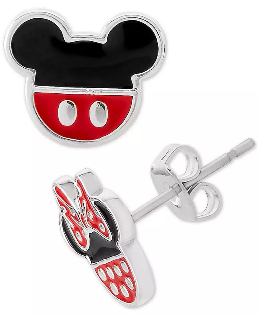 Disney Children's Minnie & Mickey Mouse Mismatched Stud Earrings in Sterling Silver 2