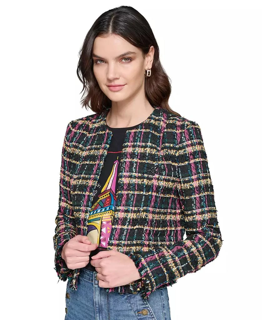 Karl Lagerfeld Paris Women's Tweed Jacket 6