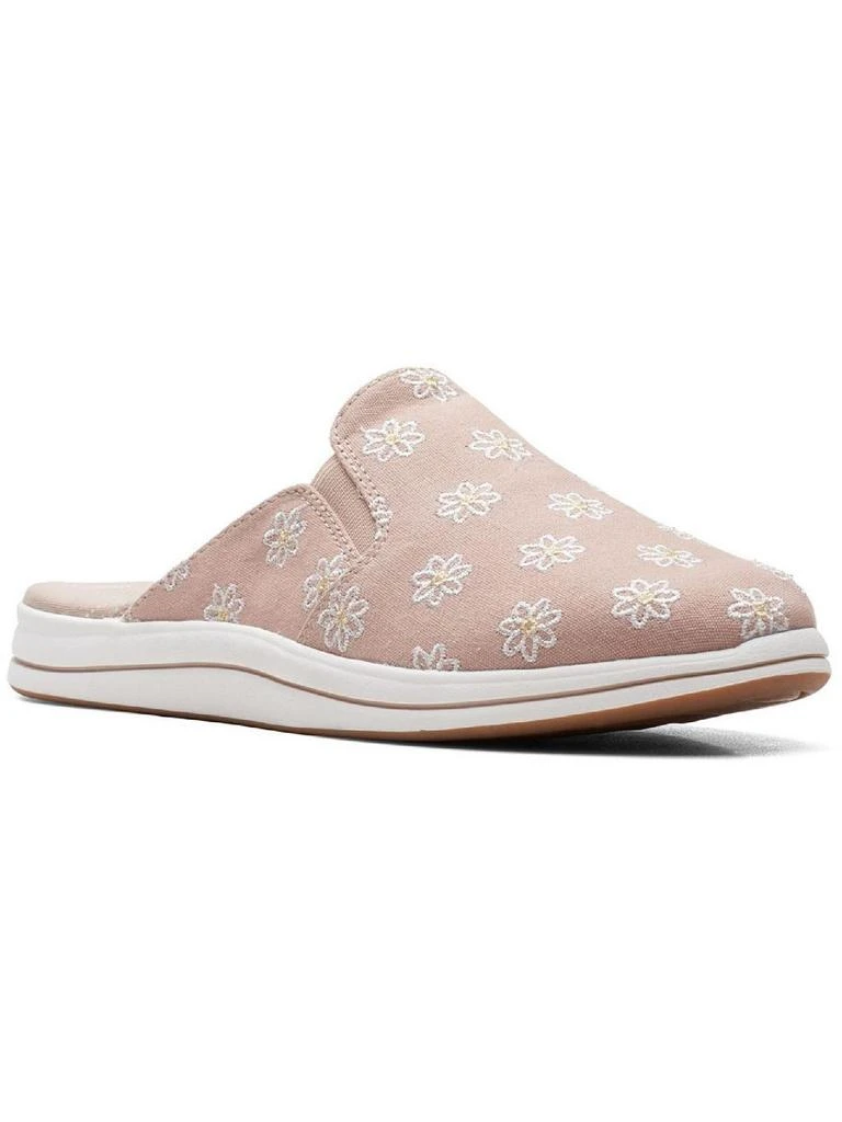 Clarks Breeze Shore Womens Embroidered Canvas Mules 6
