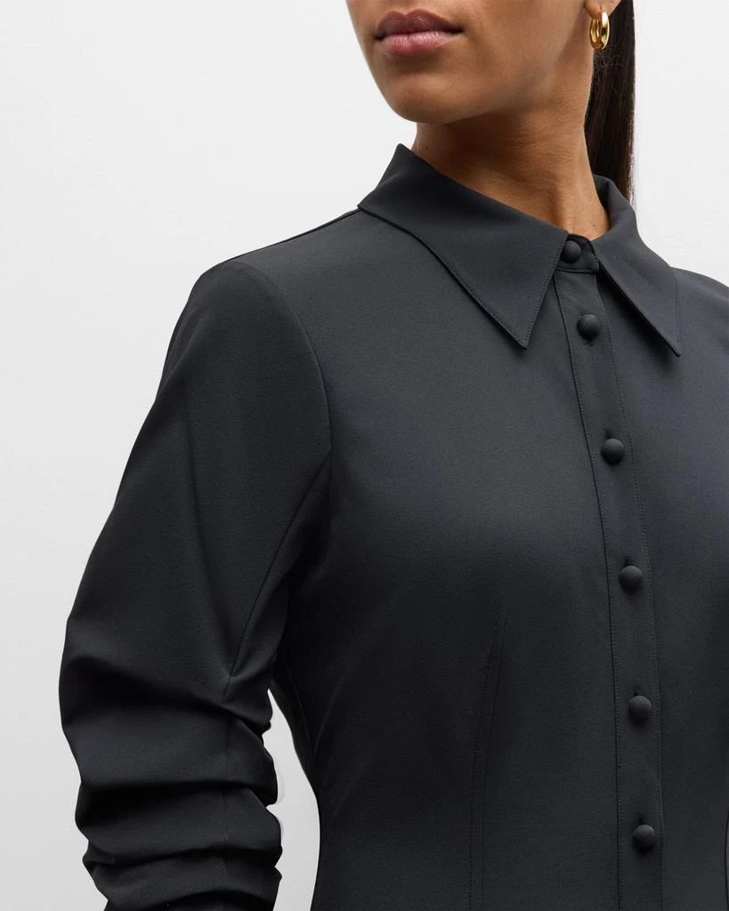 Cinq a Sept Lucilla Topstitched Pleated-Hem Mini Shirtdress 8