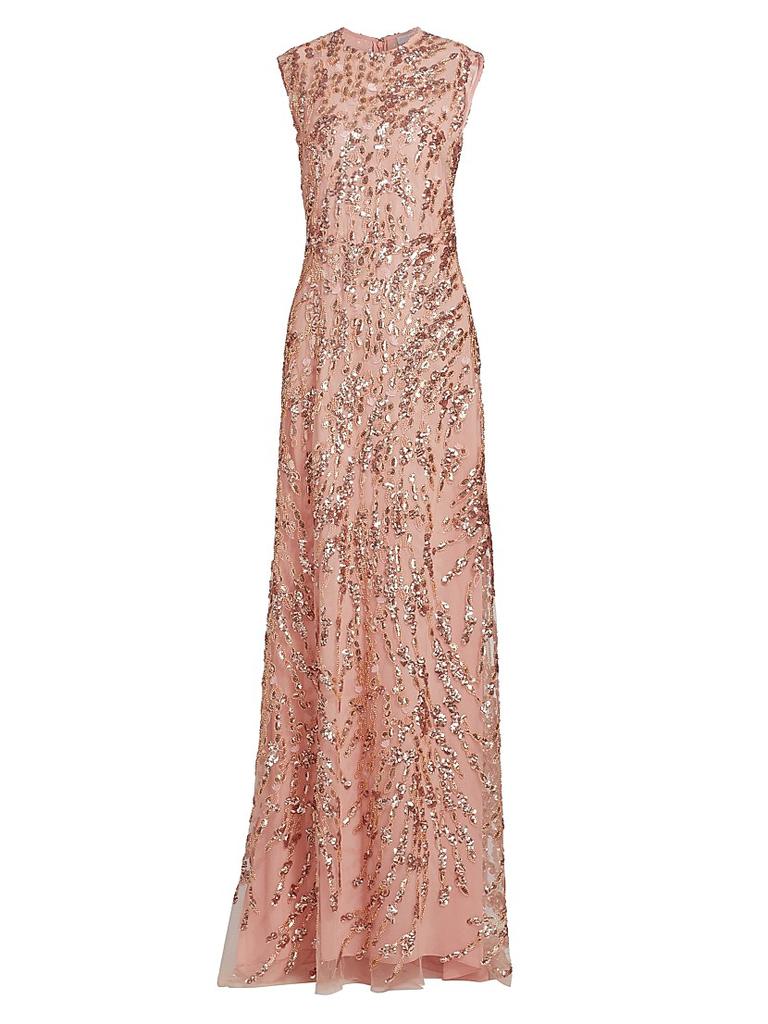 REEM ACRA Enchanting Spring Embellished Tulle Gown
