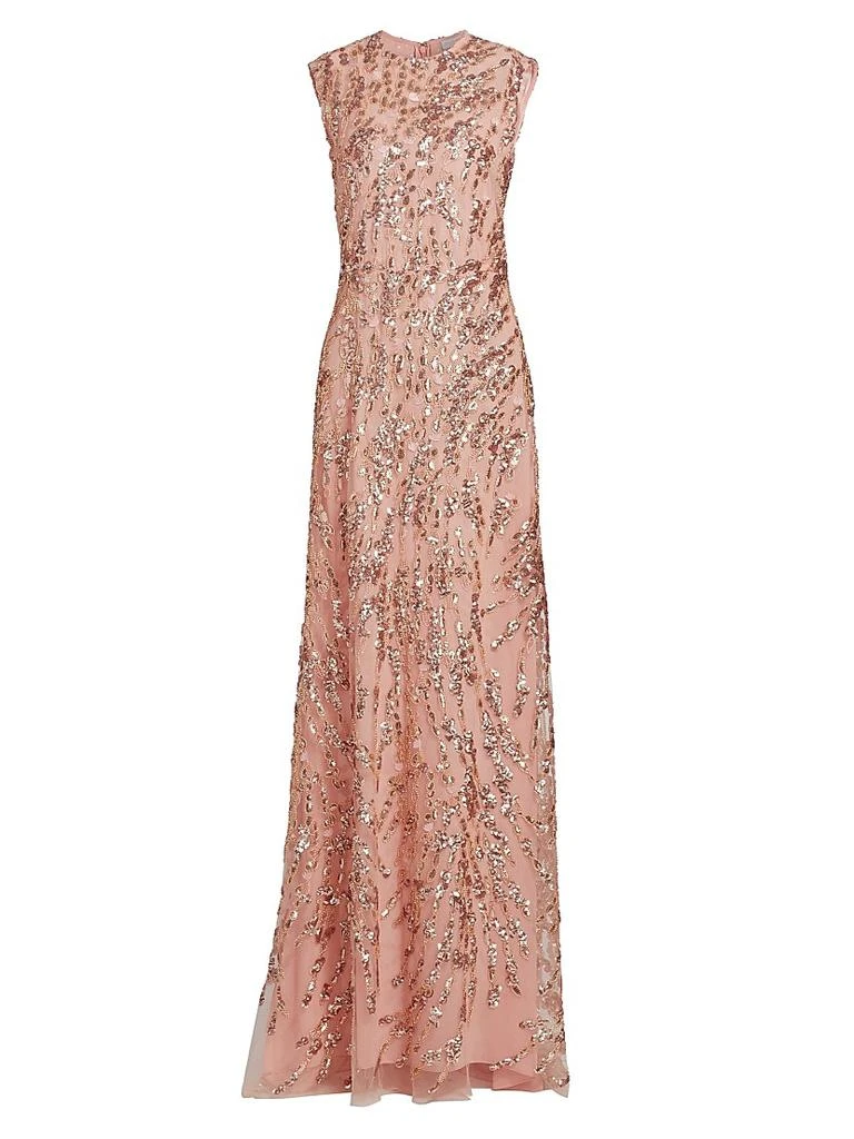 REEM ACRA Enchanting Spring Embellished Tulle Gown 1