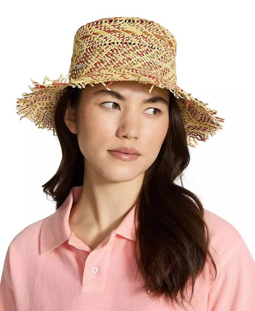 Steve Madden H-Coley Coastal Chevron Straw Bucket Hat 5