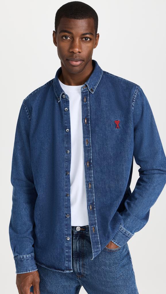 高感度ショップで2023年売れたブランド AMI Denim Adc Shirt - Shirts - Free Shipping - BeyondStyle トップス