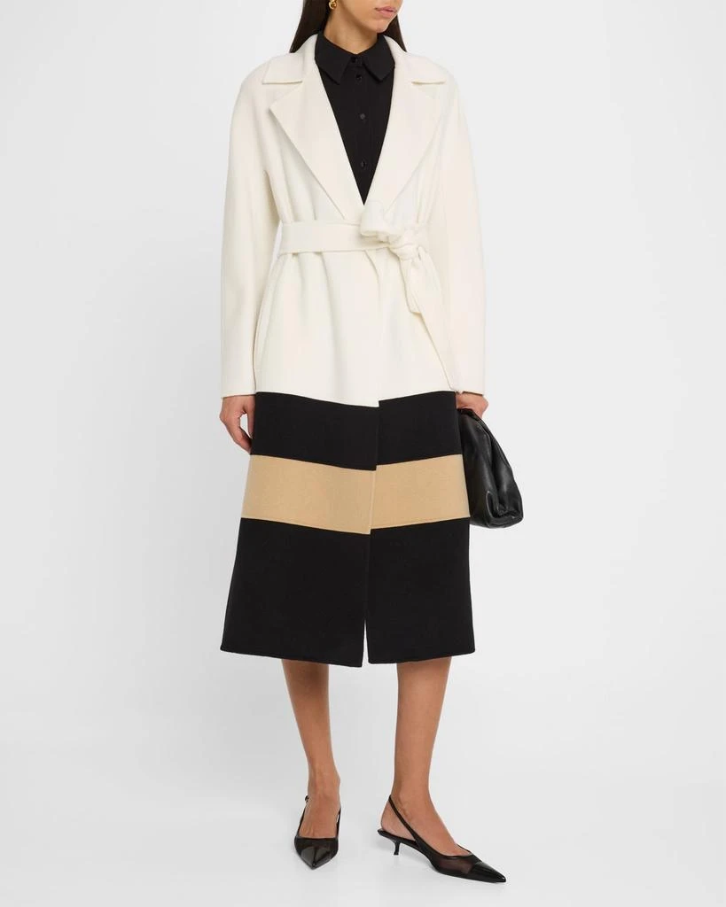 Max Mara Arena Colorblock Wool Wrap Coat 4