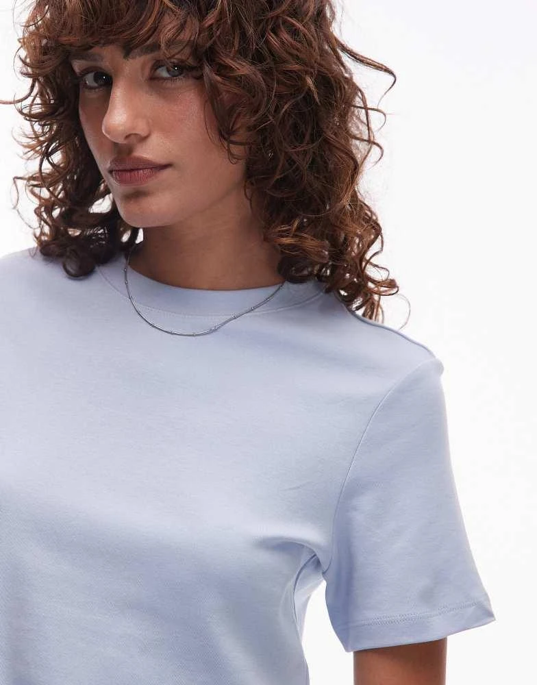 Mango Mango premium t-shirt in light blue 3