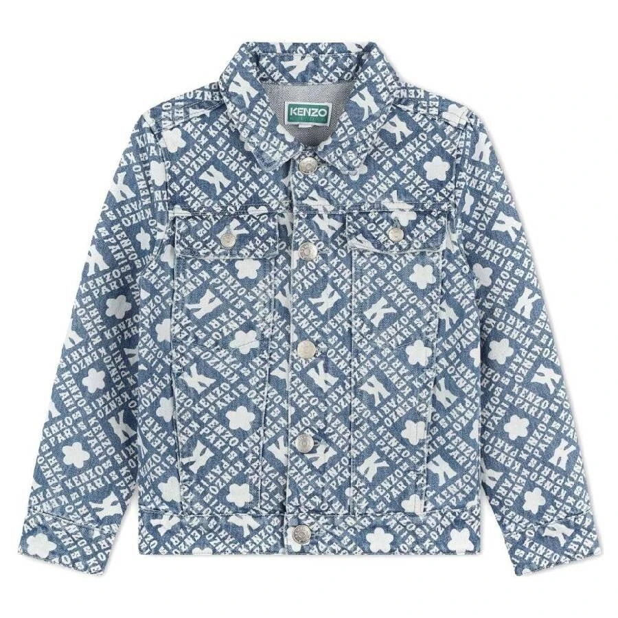 Kenzo Boys Monogram Pattern Denim Jacket