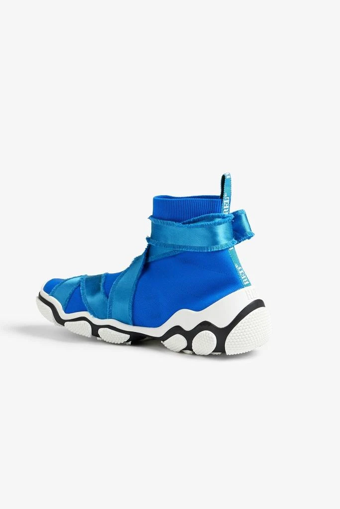RED Valentino Glam Run satin-trimmed stretch-knit high-top sneakers 3