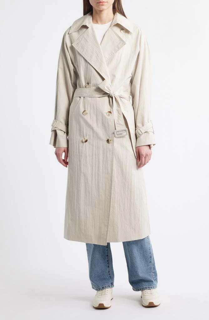 Bernardo Double Breasted Belted Trench Coat 1