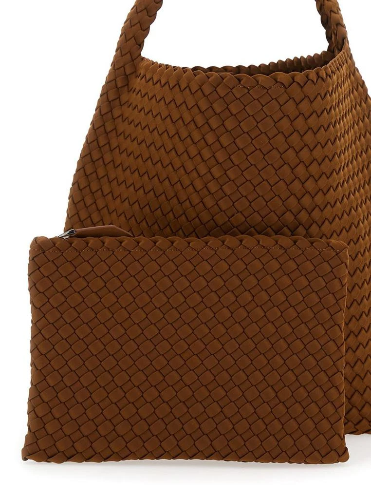 Naghedi 'Nomad Hobo' Brown Shoulder Bag With Woven Design In Fabric And Leather Woman 3