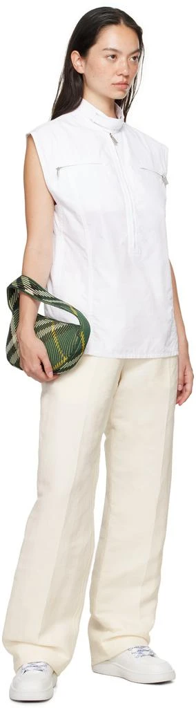 Burberry White Leather Stock Sneakers 5