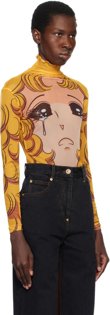pushBUTTON Yellow Crying Girl Mesh Turtleneck 2