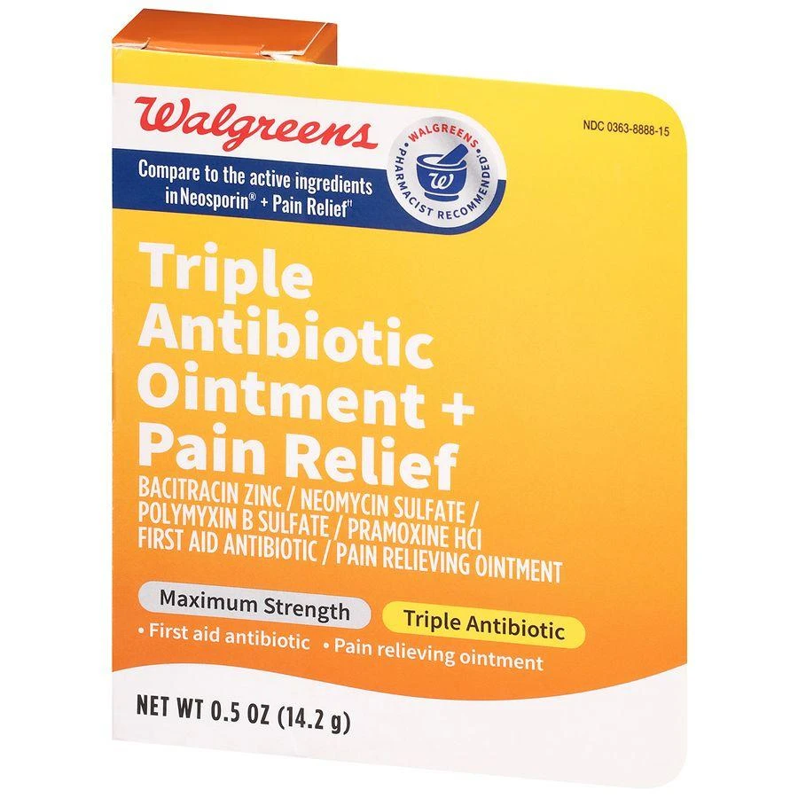Walgreens Triple Antibiotic + Pain Relief Ointment Maximum Strength 6