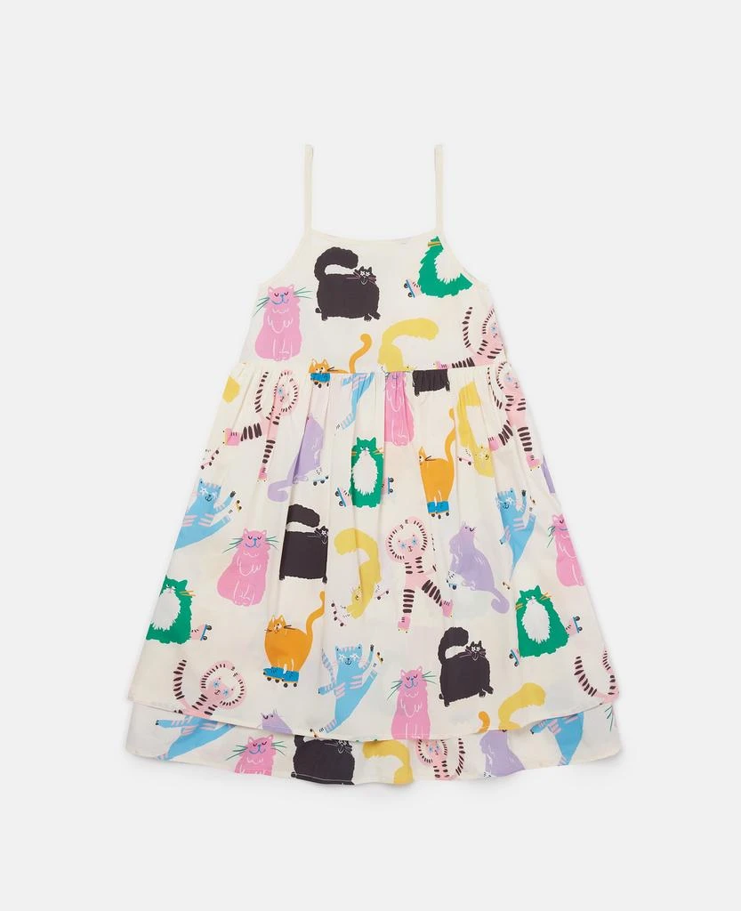 Stella McCartney Stella McCartney - Cats Print Sleeveless Dress, Cream, Size: 5 1