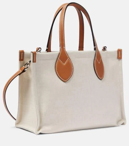Gucci Mini logo leather-trimmed canvas tote bag 4