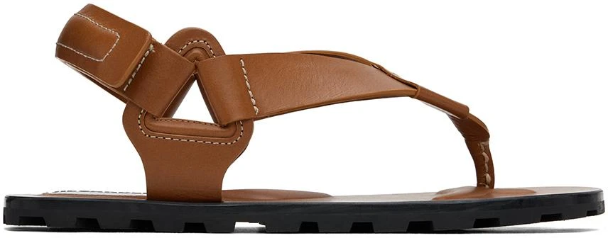 Jil Sander Brown Strap Sandals