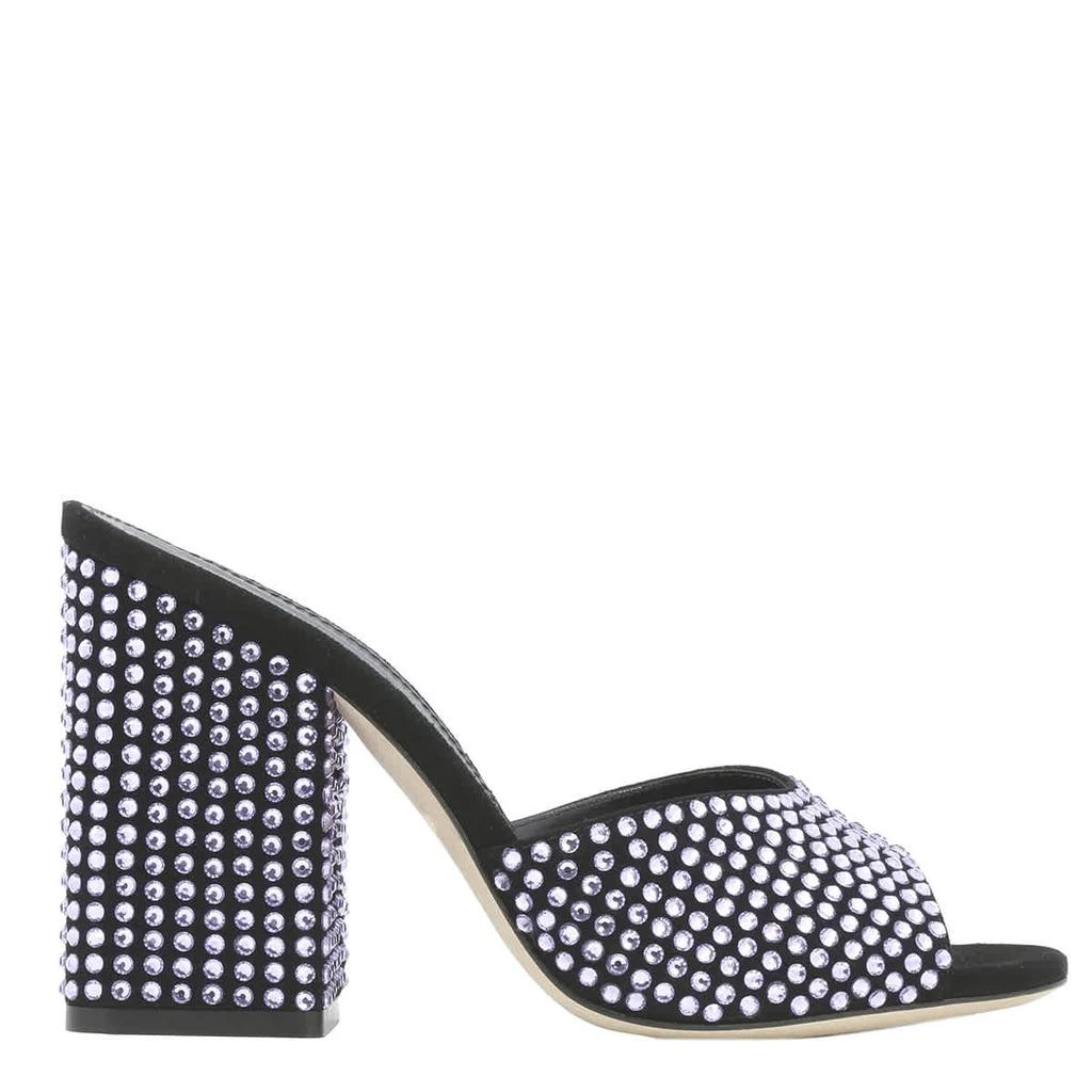 Paris Texas Violet Onyx Holly Anja Crystal-Embellished Mules 1