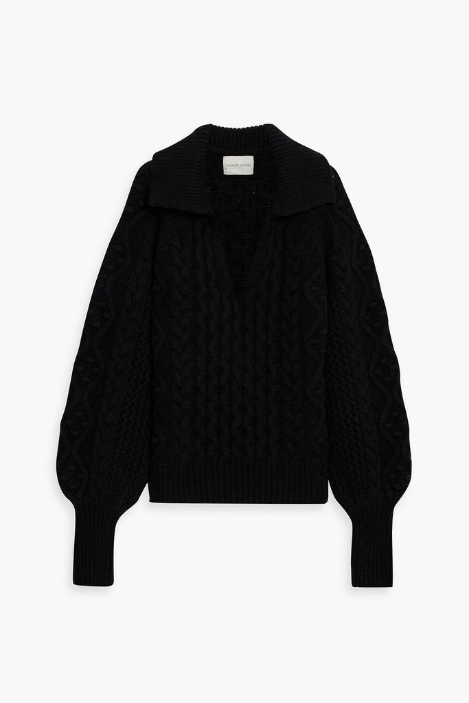 Loulou Studio Rammu cable-knit wool and cashmere-blend polo sweater