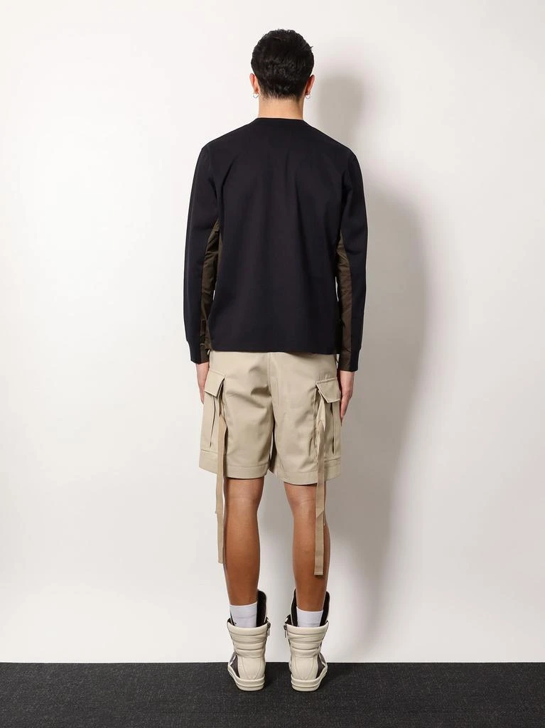 Sacai Cotton t-shirt with nylon insert 3