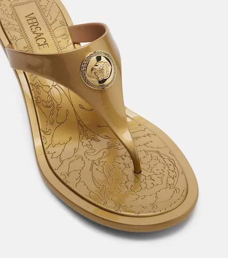 Versace Alia 55 metallic thong sandals 5