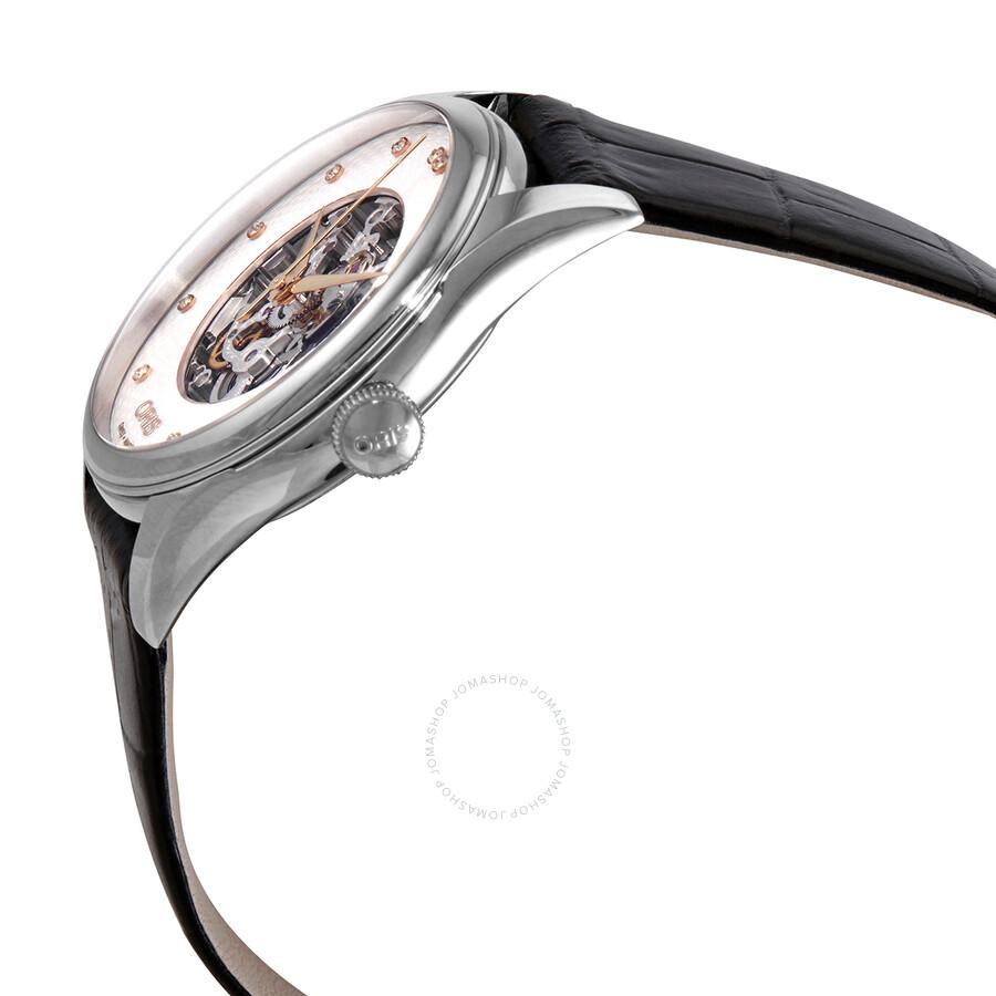 Oris Artelier Automatic Diamond Silver Skeleton Dial Ladies Watch 01 560 7724 4031-07 5 17 64FC