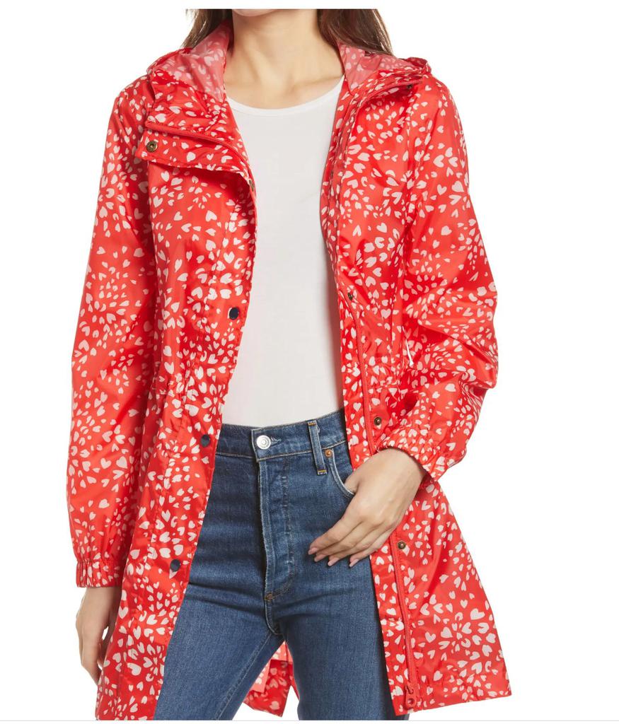 Joules Golightly Jacket In Red Heart Leopard