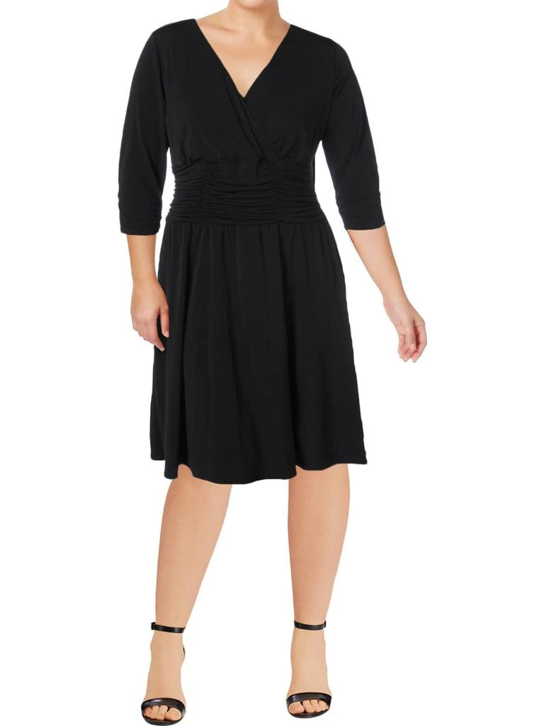 NY Collection Plus Womens Ruched A-Line Cocktail And Party Dress 2