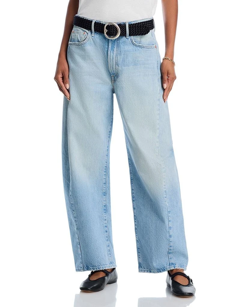 MOTHER The Full Pipe Flood High Rise Barrel Jeans in Back Pedal 1