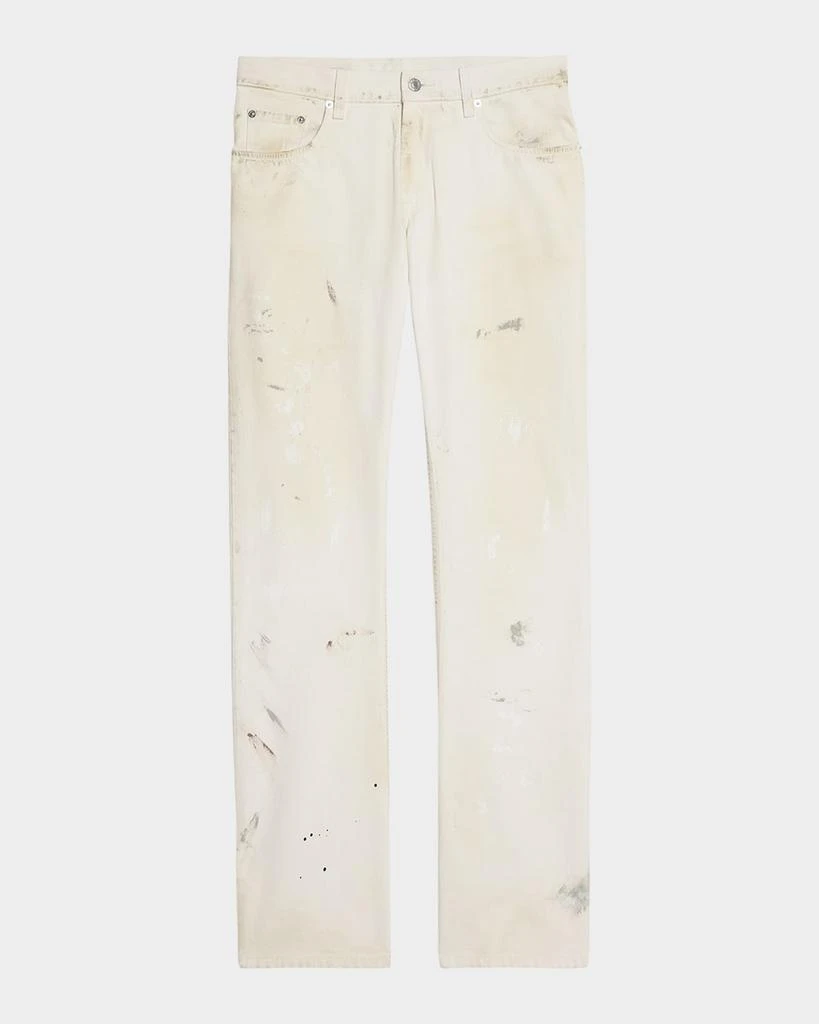 Helmut Lang Men's Low-Rise Jeans with Paint Splatter 1